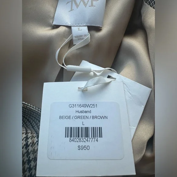 TWP Nwt $950 Husband Plaid Virgin Wool Blazer Sz Large - Picture 3 of 14